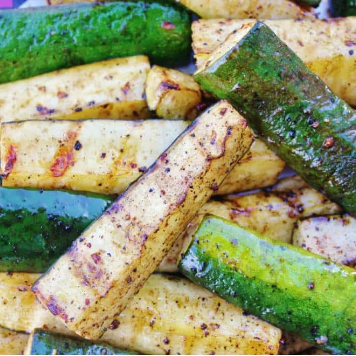 pile of sliced and grilled zucchini