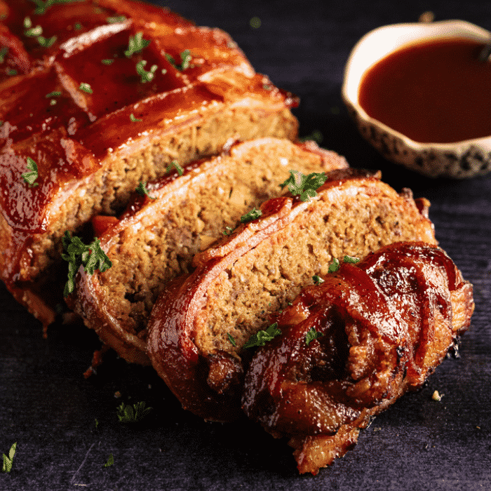 BBQ Meatloaf with a Bacon Weave