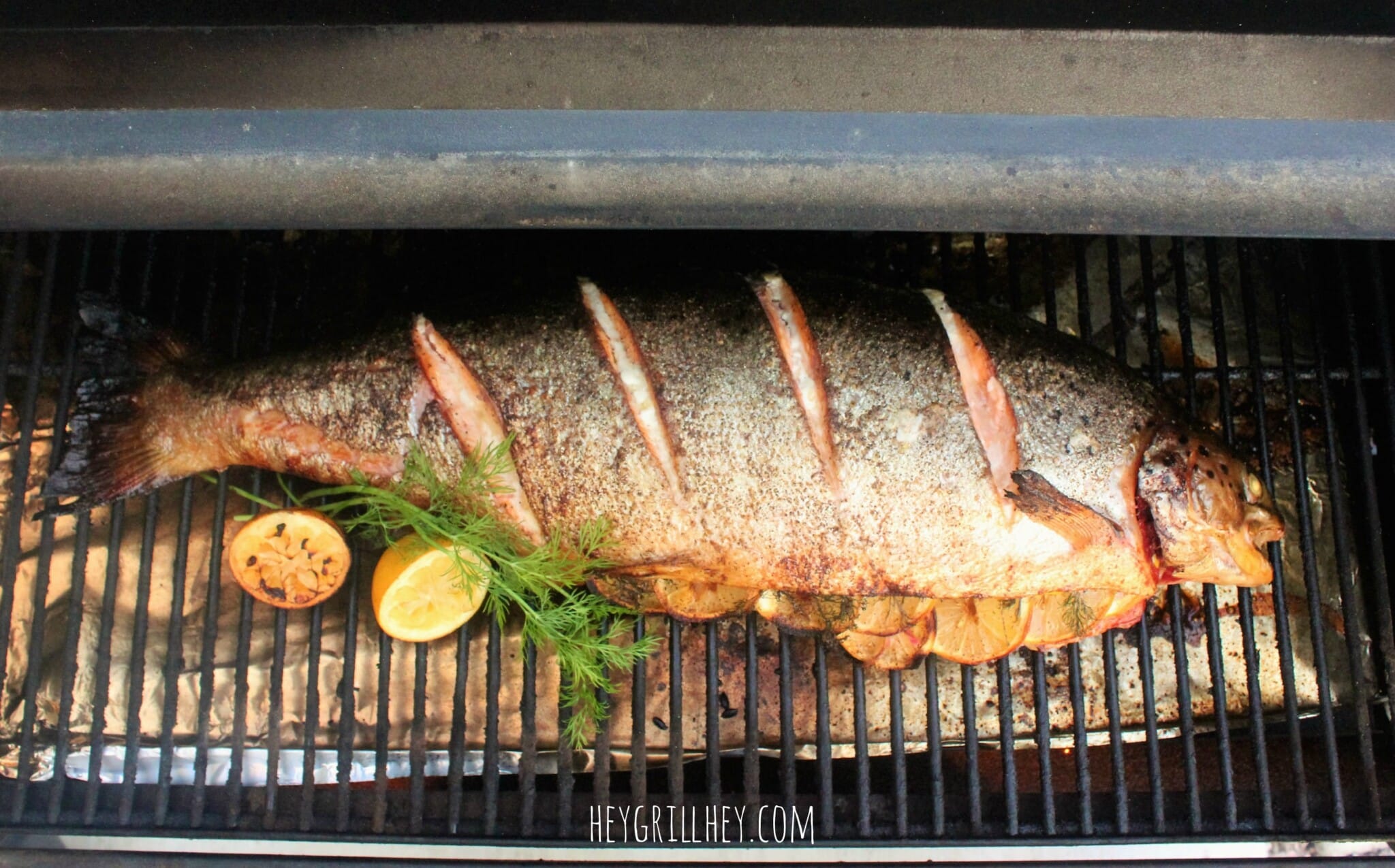 Grilled Whole Salmon With Lemon And Shallots Hey Grill Hey,Grilled Salmon