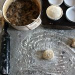 Making Steak, Mushroom, and Guinness Pot Pies