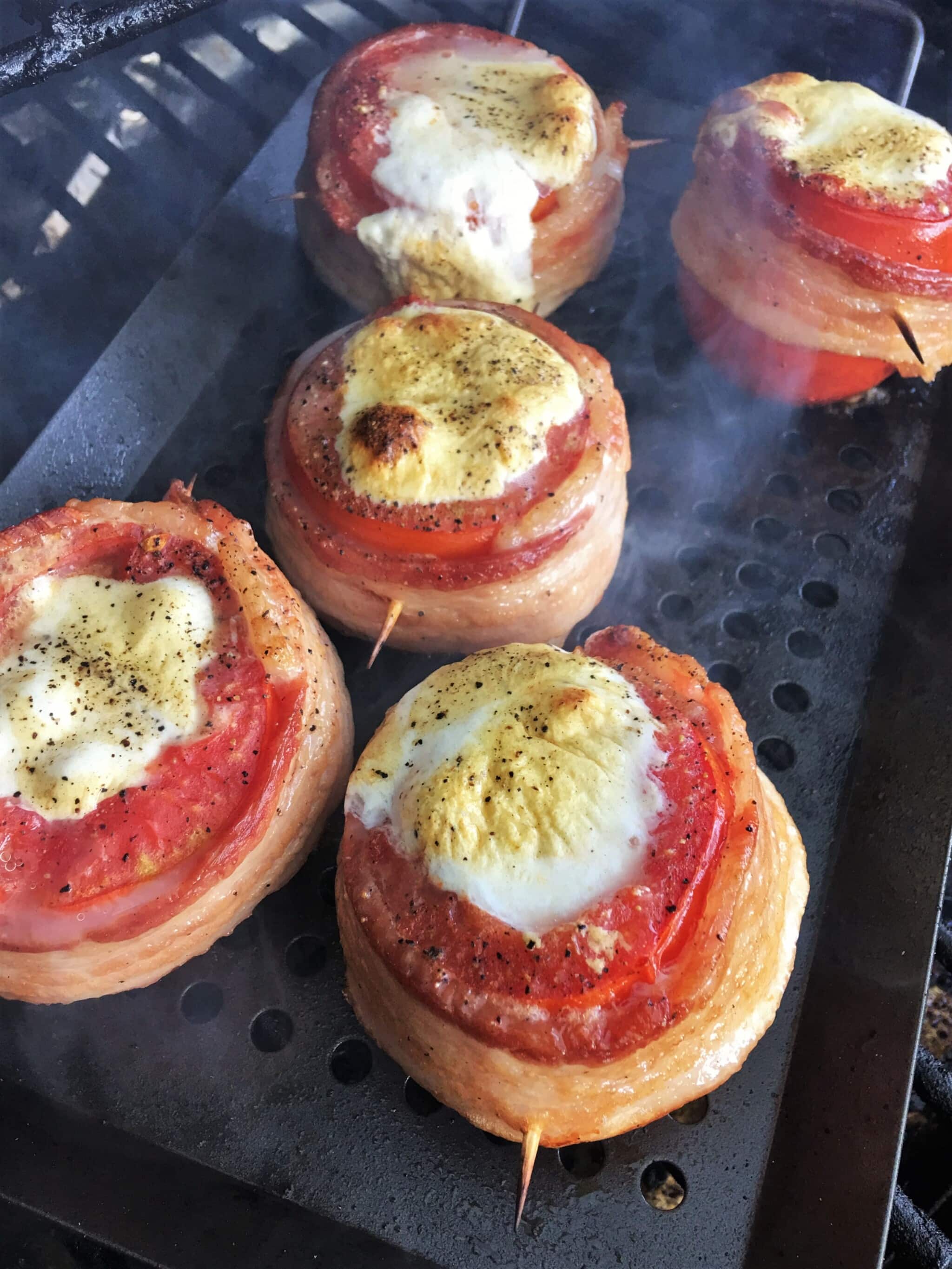 Grilled Stuffed Tomatoes on the grill