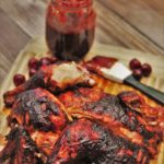 Spatchcock Smoked Chicken with Cherry Chipotle BBQ Sauce