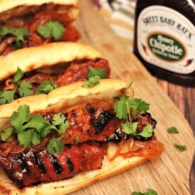 honey chipotle country style rib sandwich