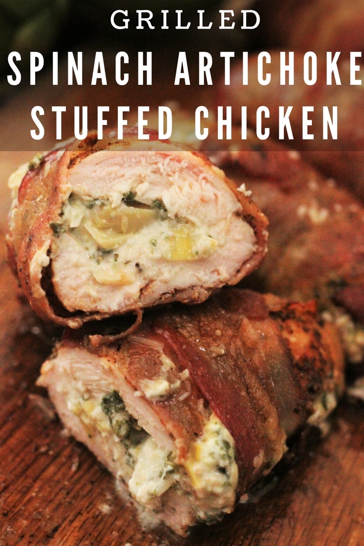 grilled spinach artichoke stuffed chicken breast