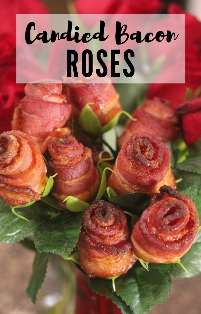 bouquet of candied bacon roses.