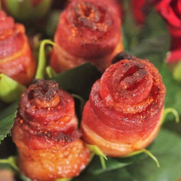 candied bacon roses