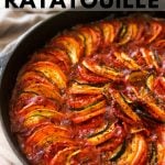 Grilled Ratatouille in a cast iron pan.