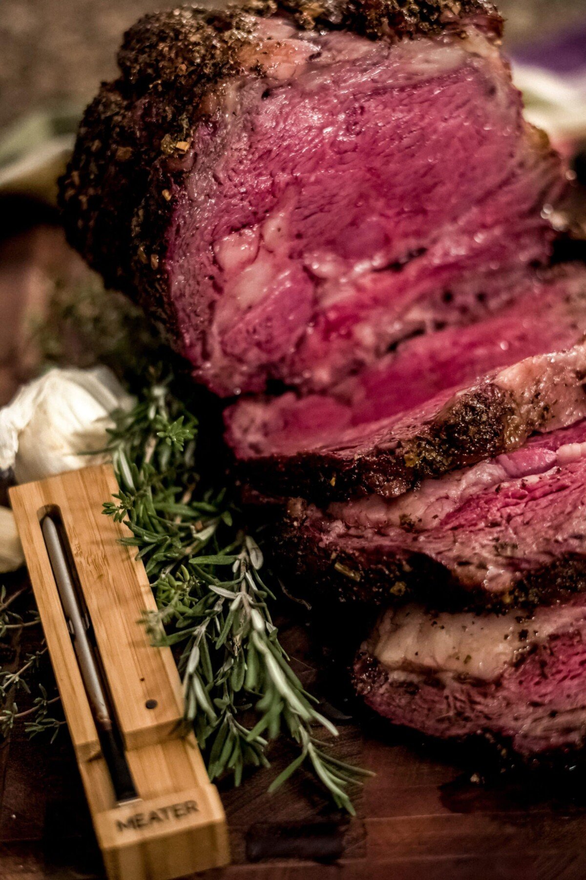 Garlic Herb Butter Smoked Prime Rib recipe