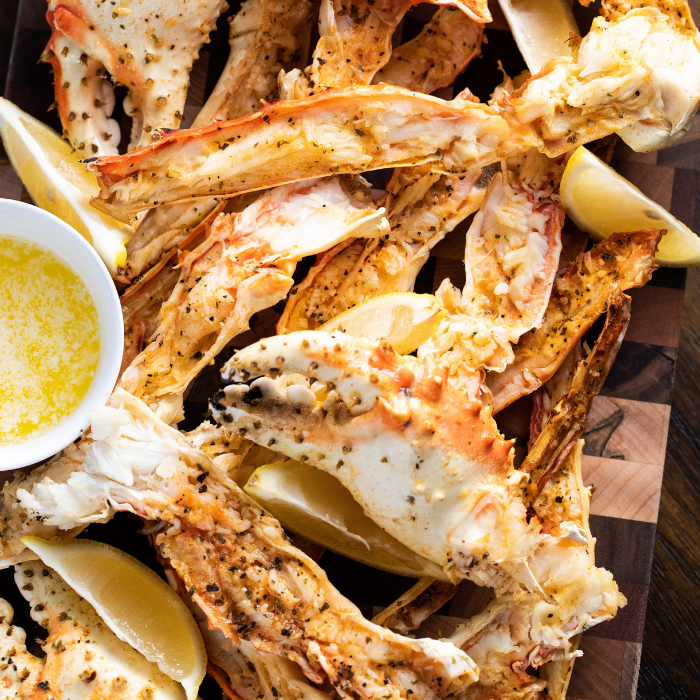 Grilled Crab Legs with Seasoned Garlic Butter | Hey Grill, Hey