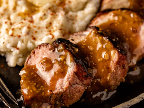 Grilled Pork Tenderloin with Beer and Mustard Glaze