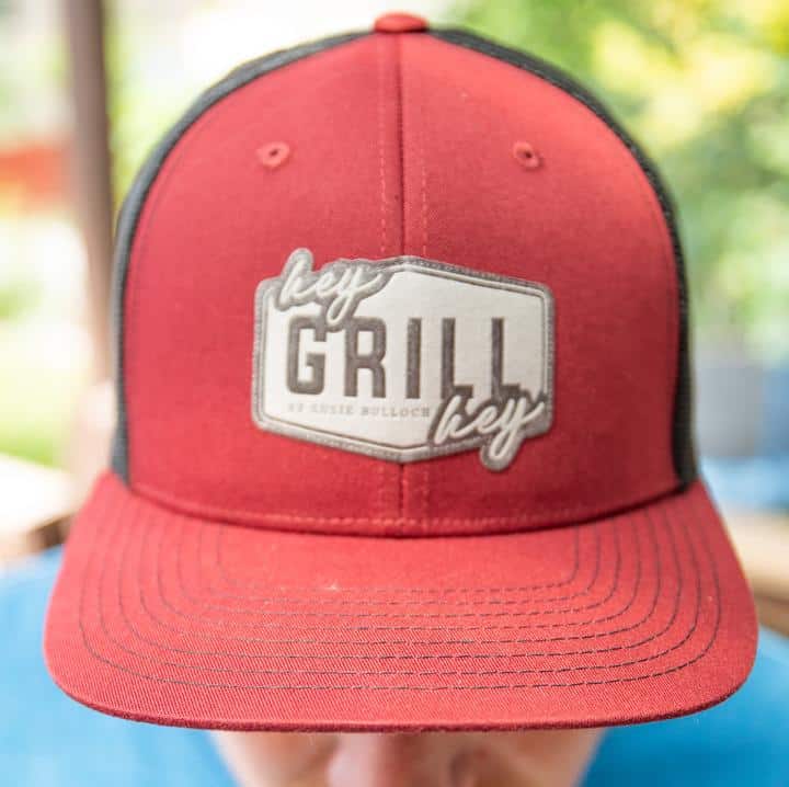 Maroon Hey Grill Hey branded snap back hat