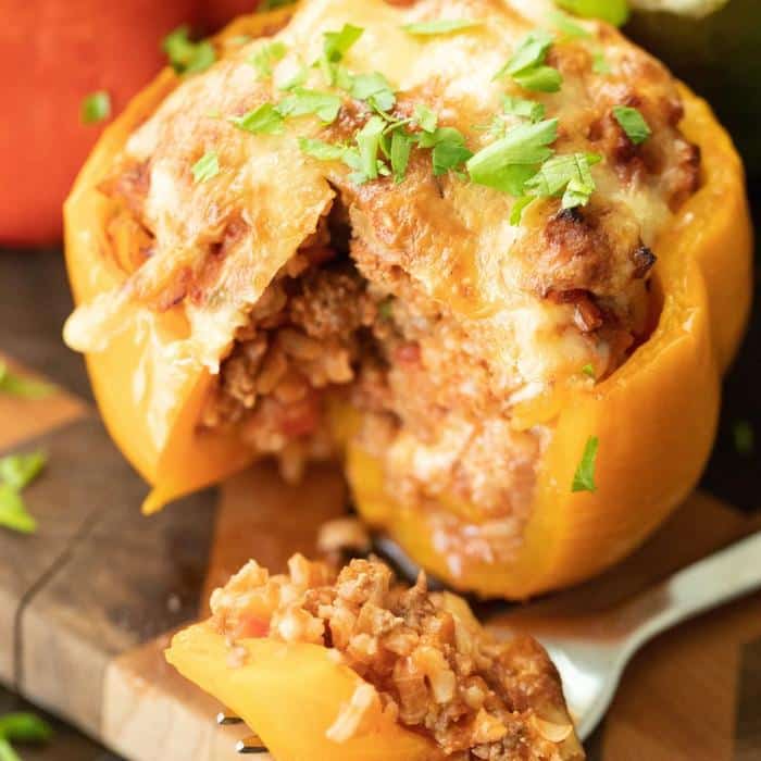 whole grilled stuffed pepper