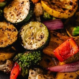 Grilled zucchini and other vegetables.