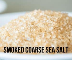 pile of smoked sea salt.