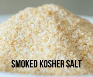 pile of smoked Kosher salt.