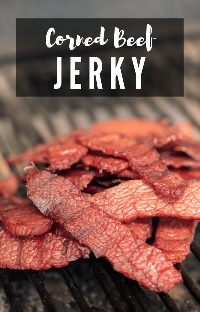 corned beef jerky on a grill.