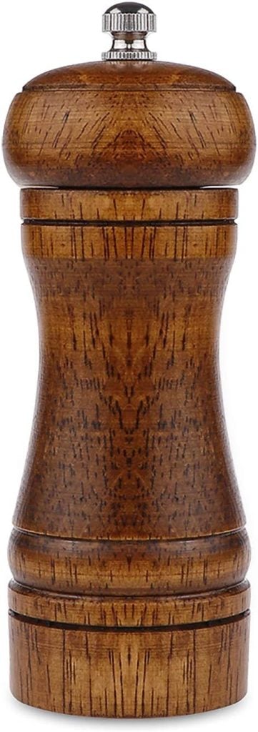 Wooden pepper grinder.