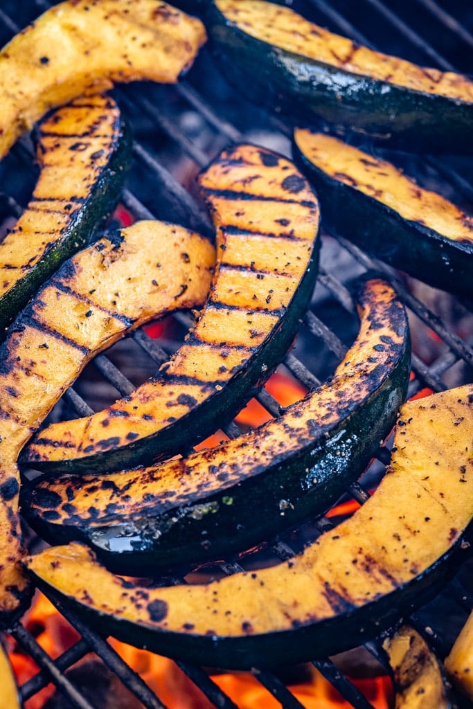 Acorn squash on the grill.