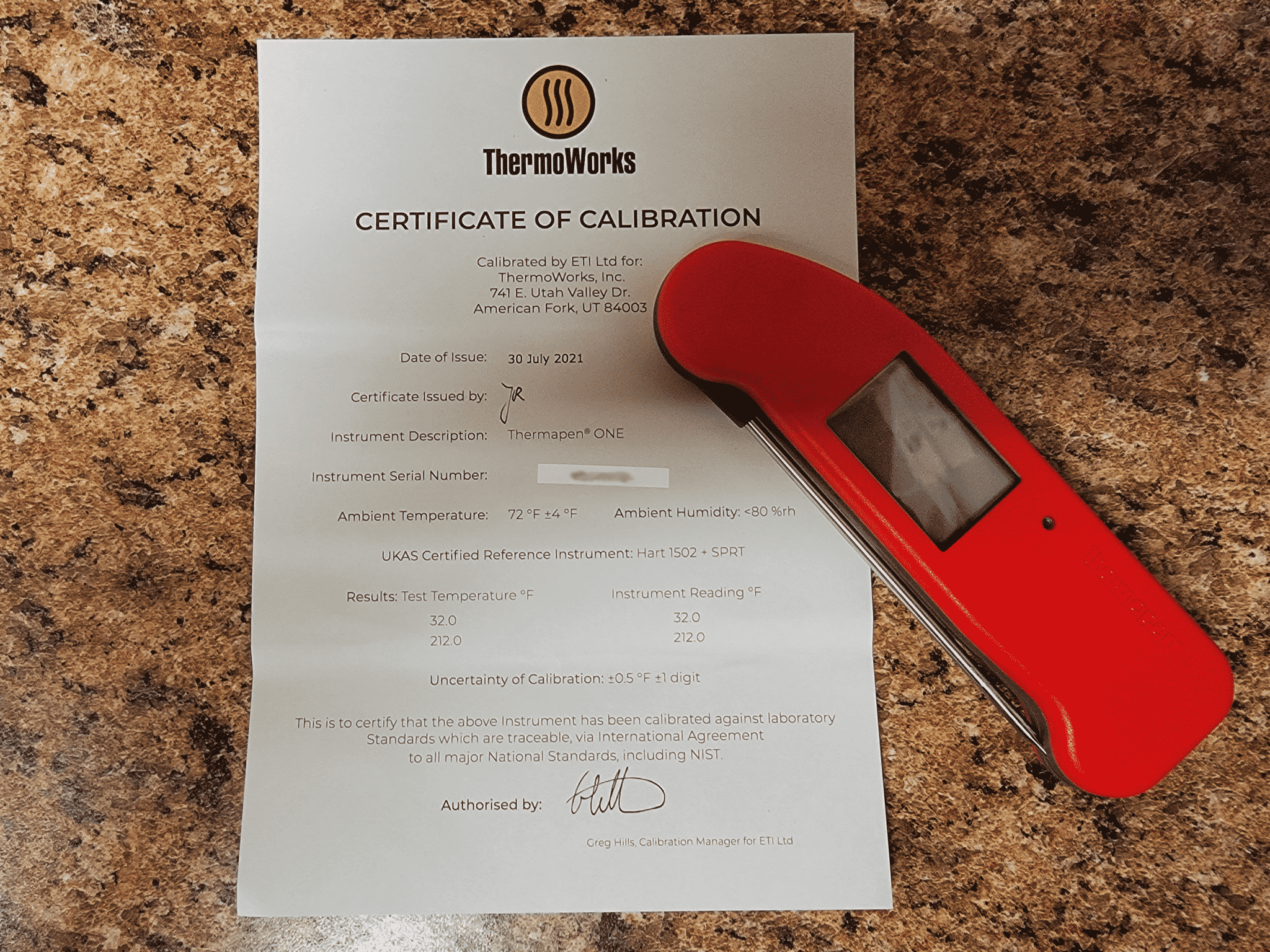 thermapen one with calibration certificate