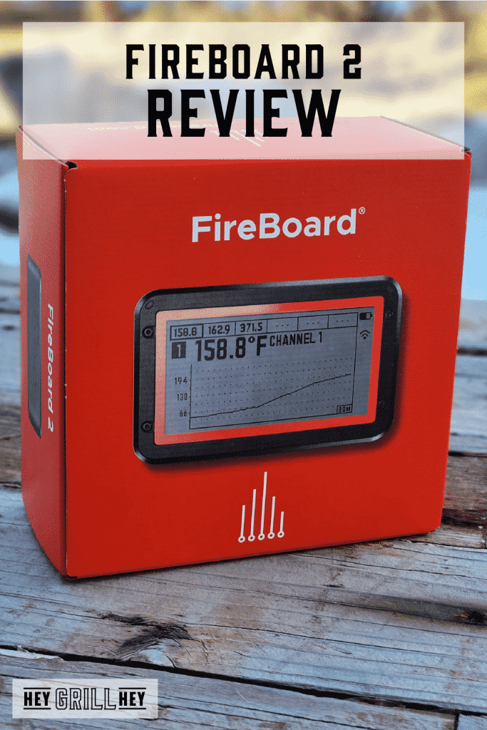 Fireboard 2 in a box with text overlay - Fireboard 2 Review.