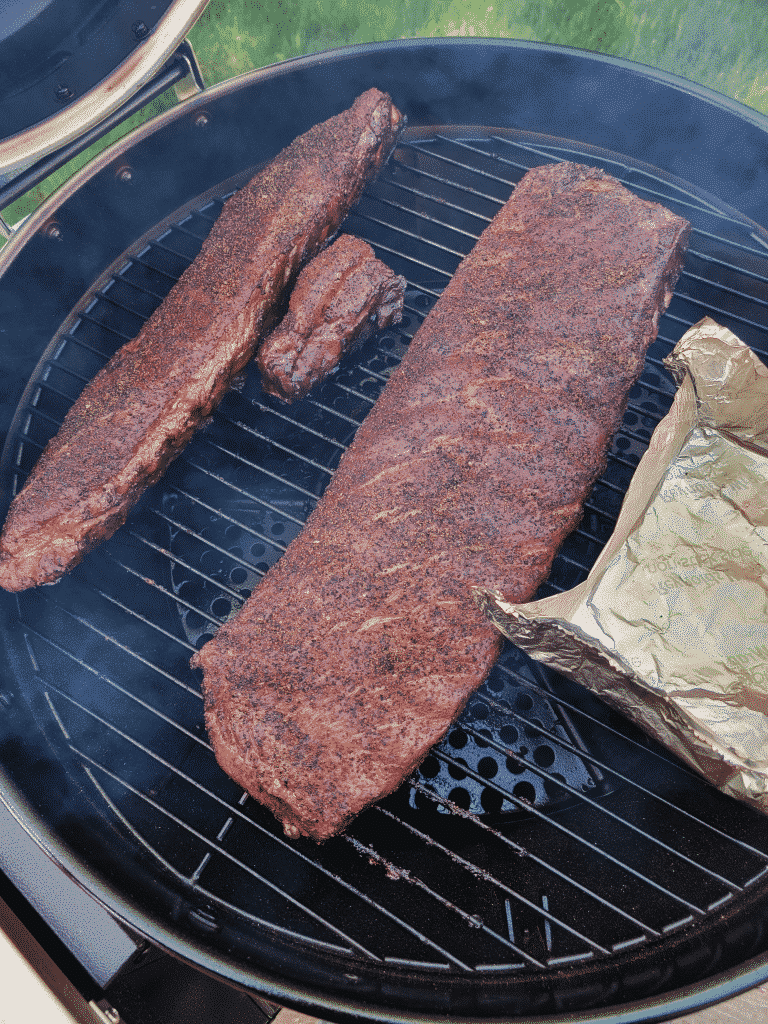 ribs on the grill grates