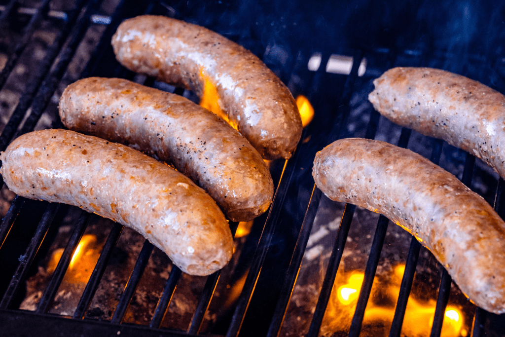 Italian sausage on the grill.