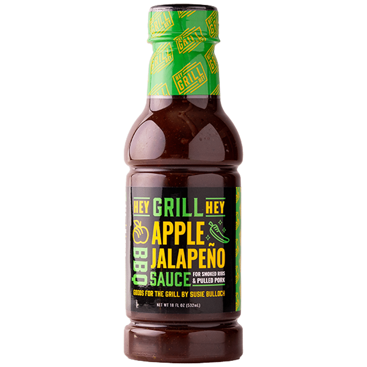 16 ounce bottle of Apple Jalapeño BBQ Sauce.