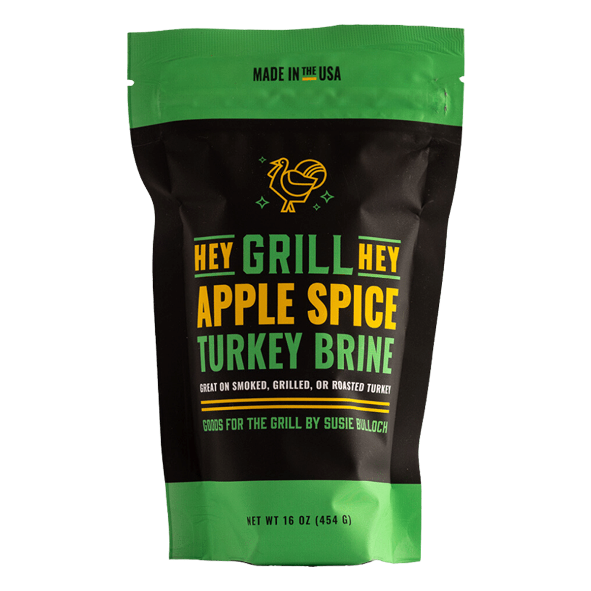 A 16 ounce bag of Apple Spice Turkey Brine.