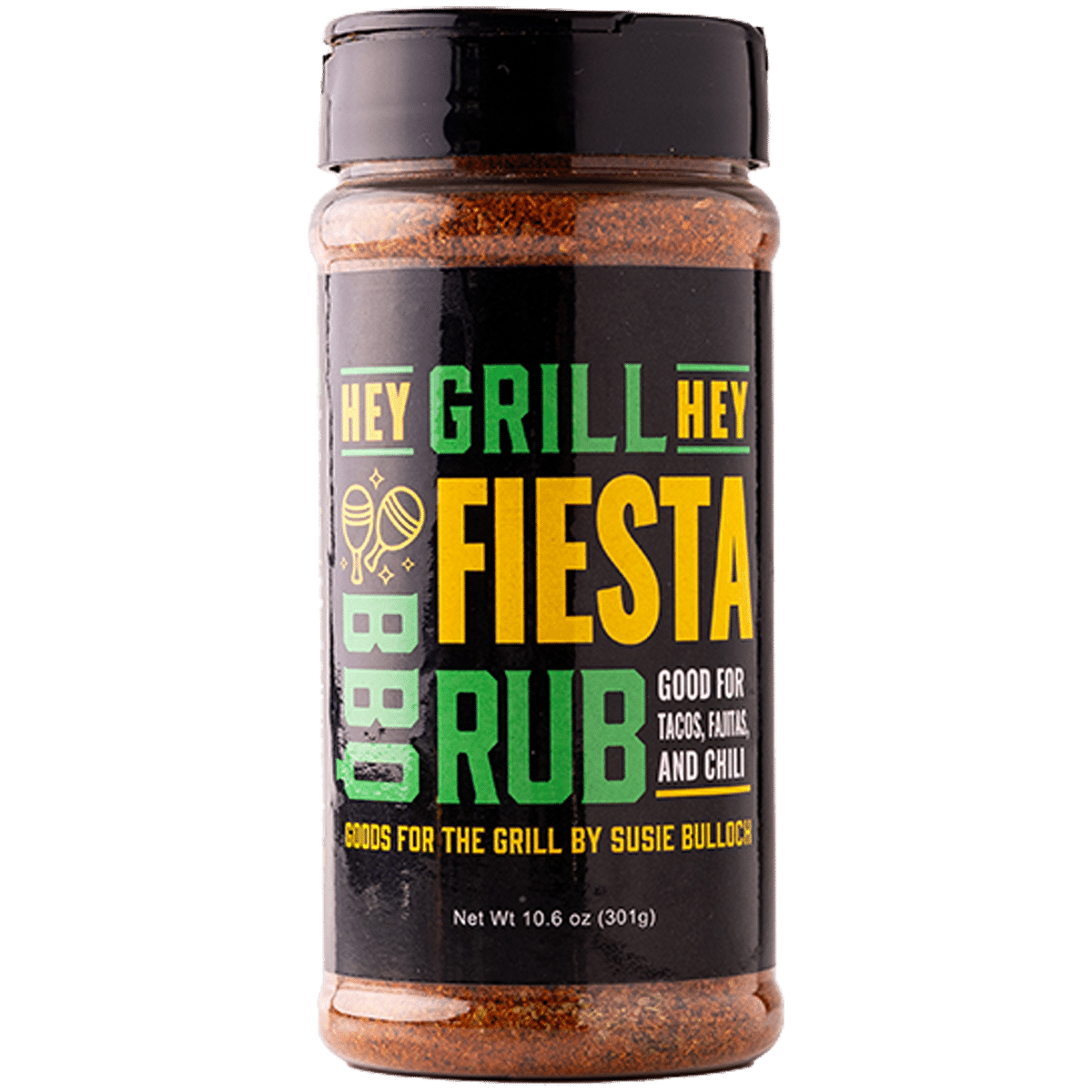 A 12 ounce shaker of Fiesta Rub.