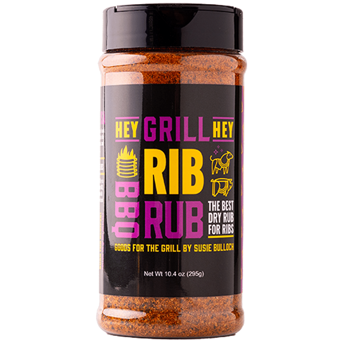 A 12 ounce shaker of Rib Rub.