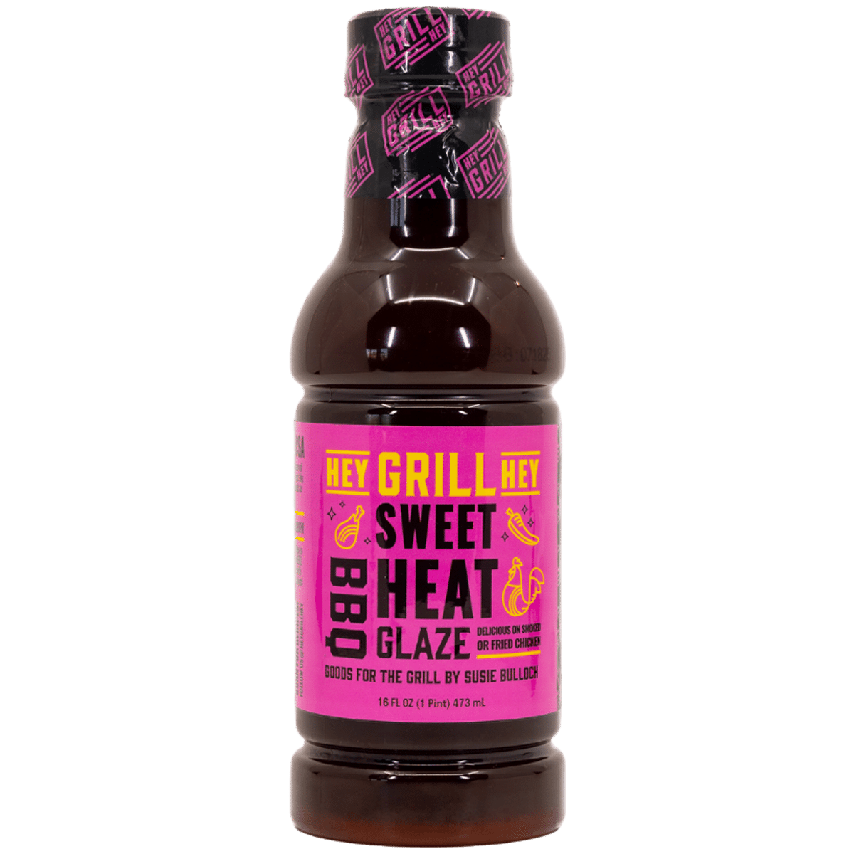 A 16 ounce bottle of Sweet Heat BBQ Glaze.