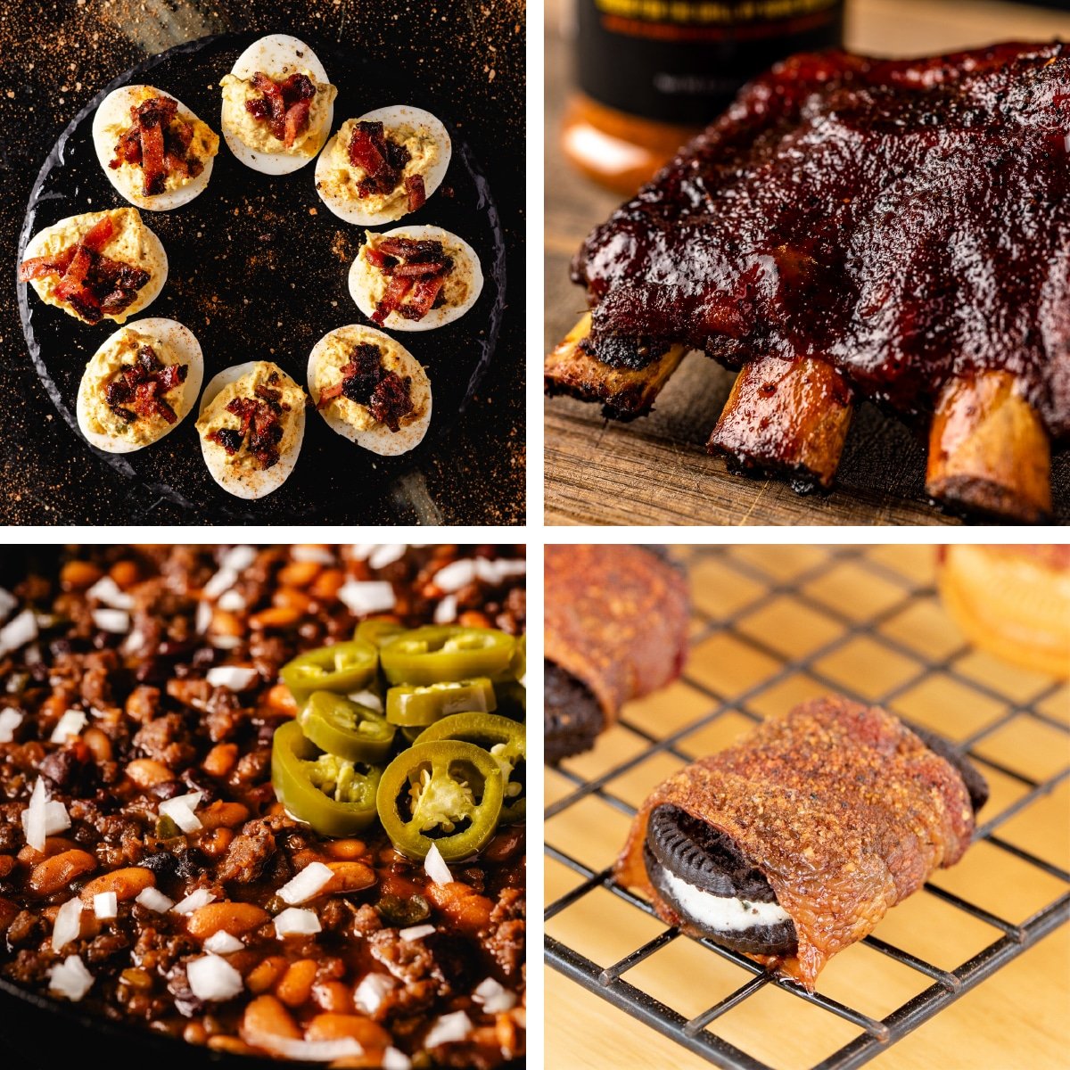 A collage featuring four different Sweet Rub recipes.